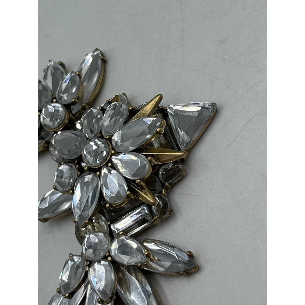 J. Crew Glass Sunburst Mirror Floral‎ Stacked Statement Necklace